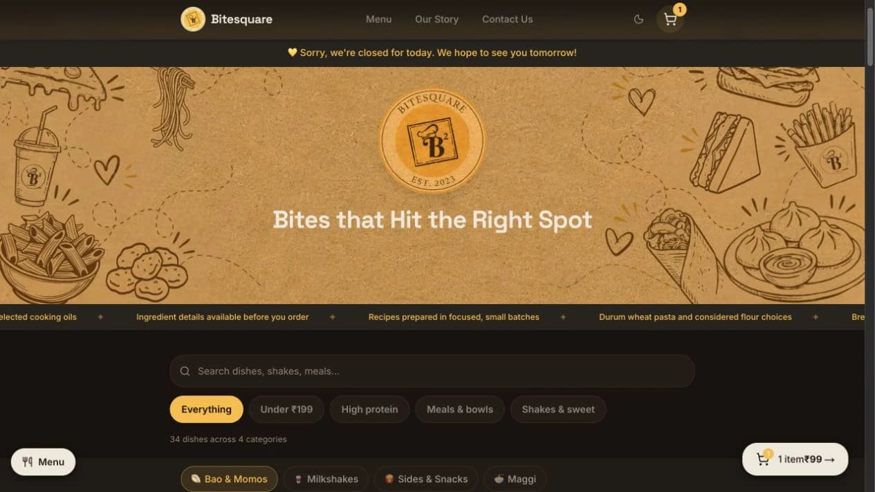 BiteSquare public website