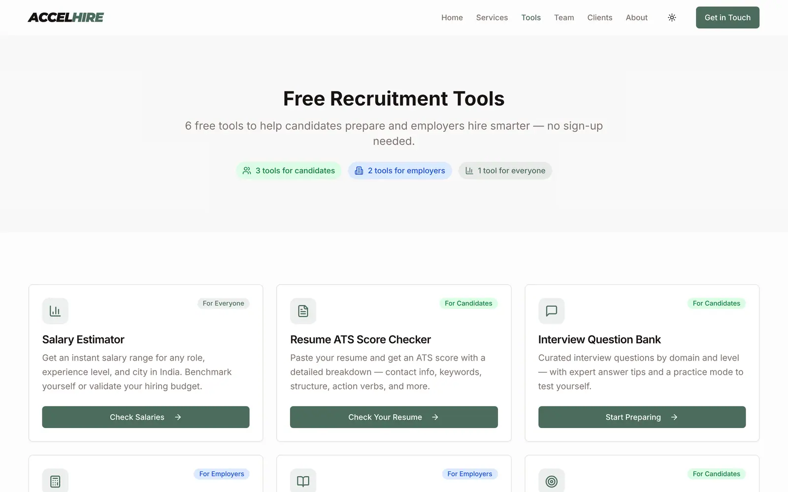 accelhire.vercel.app, desktop: free recruitment tools