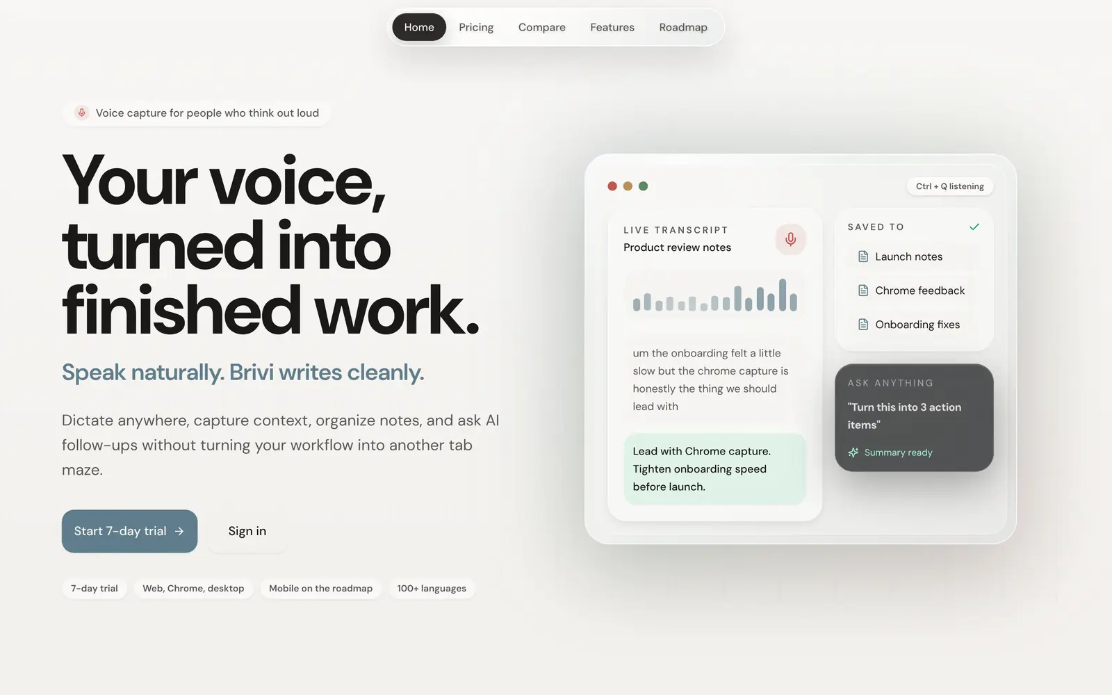 brivi.app on a desktop browser