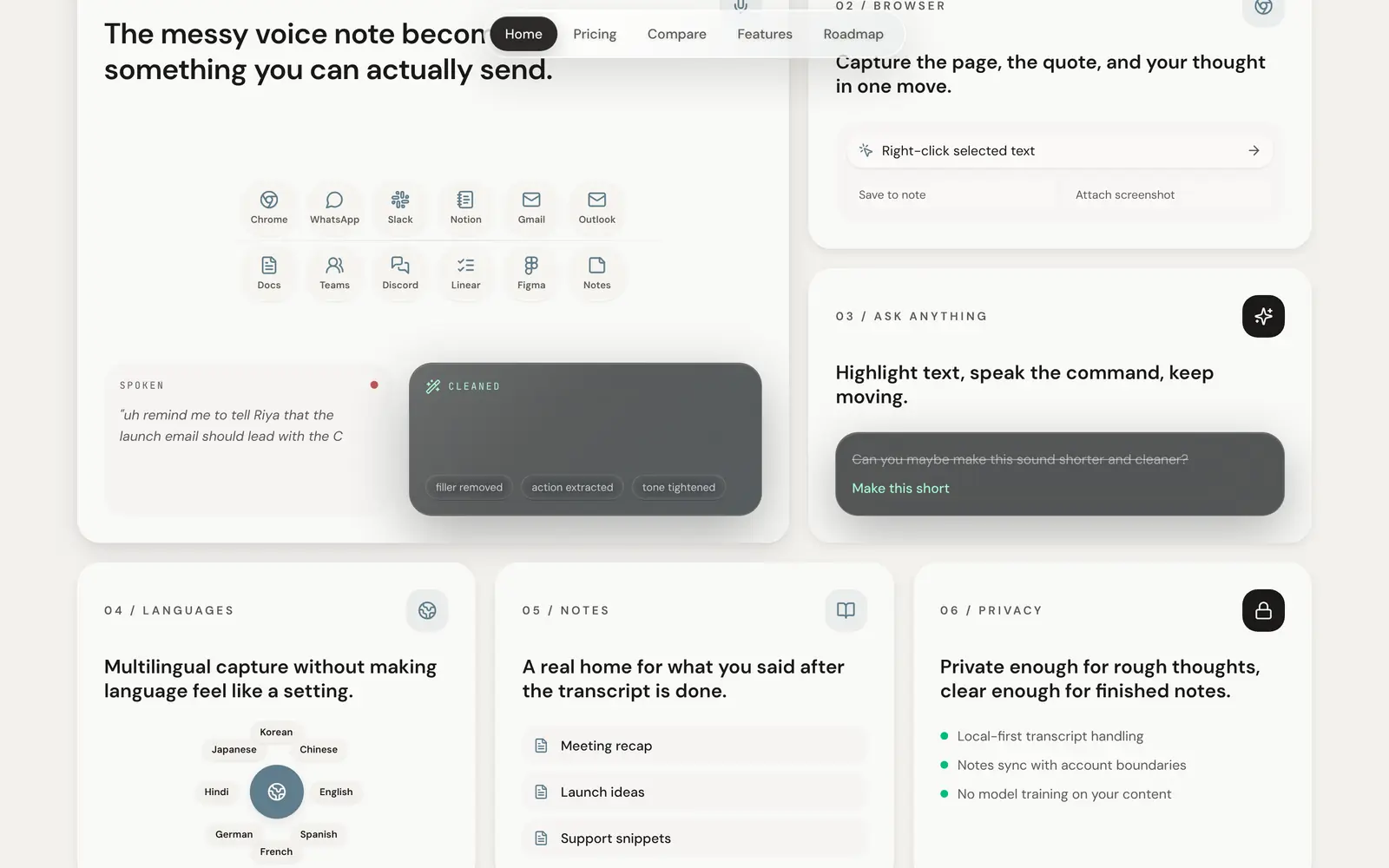 brivi.app, desktop: features: capture, browser and Ask Anything