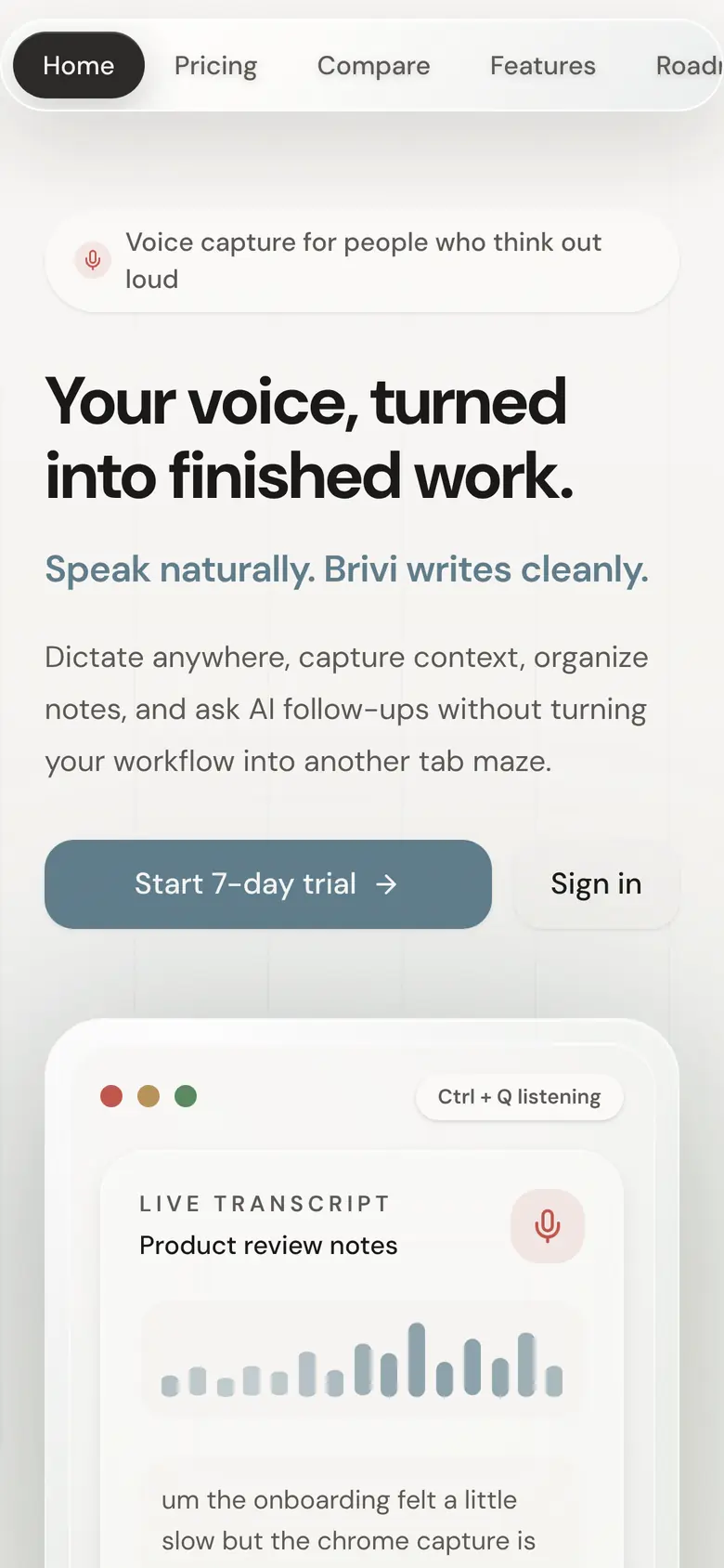 brivi.app on a phone