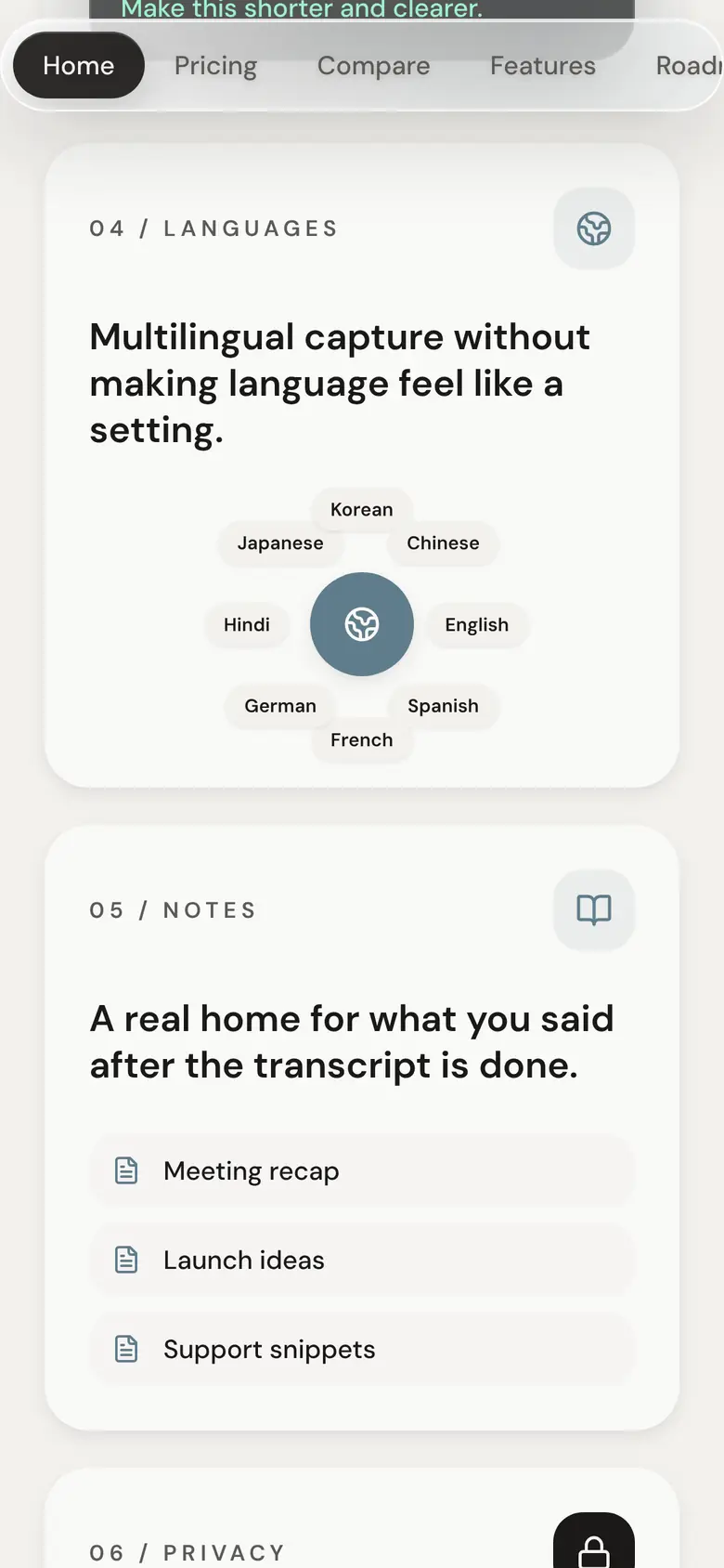 brivi.app, mobile: features on a phone