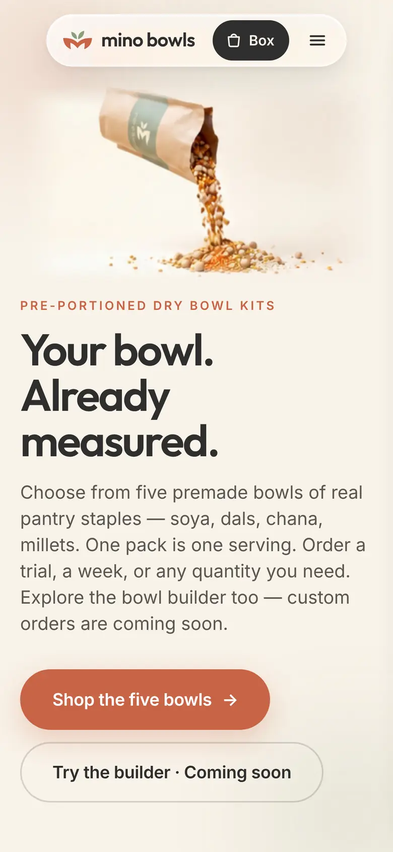 minobowls.com on a phone