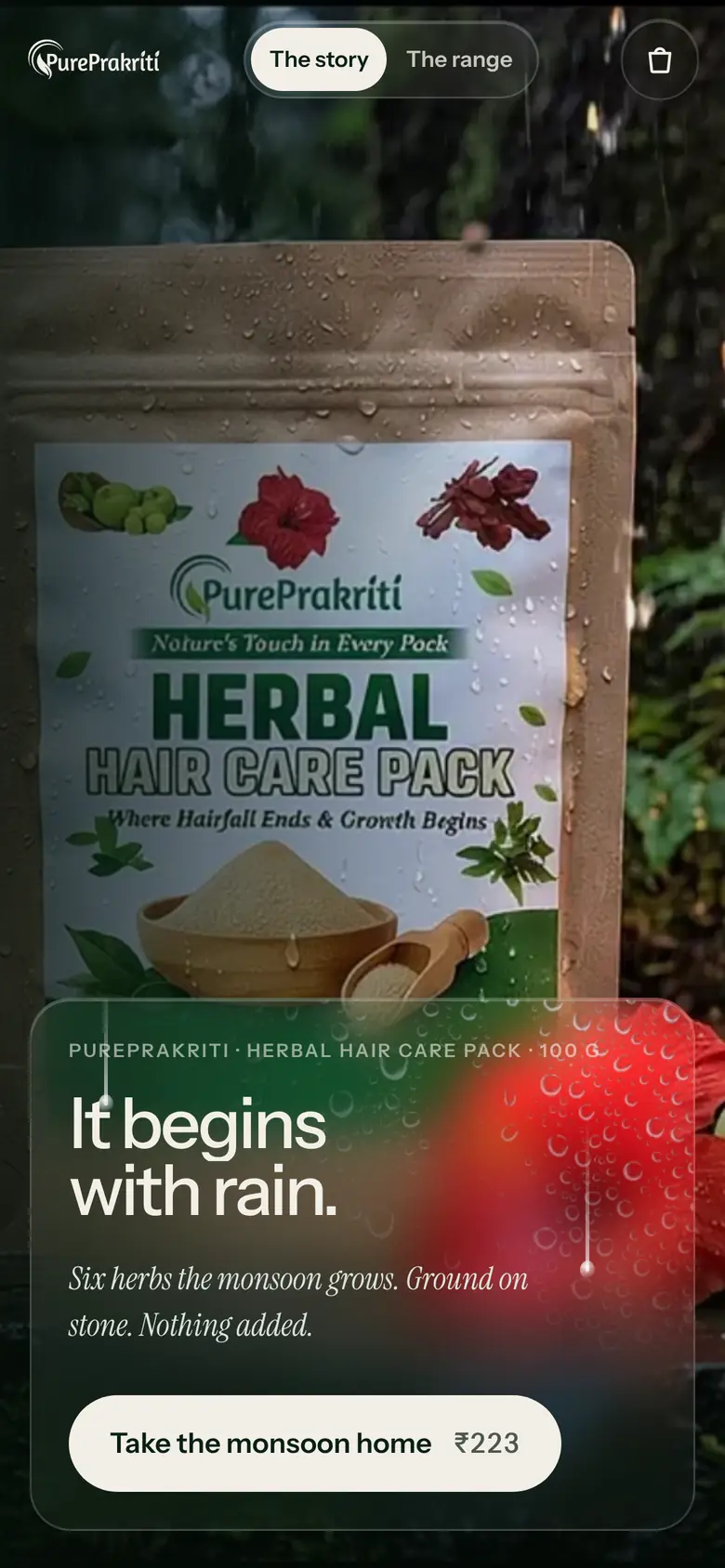 getpureprakriti.com on a phone